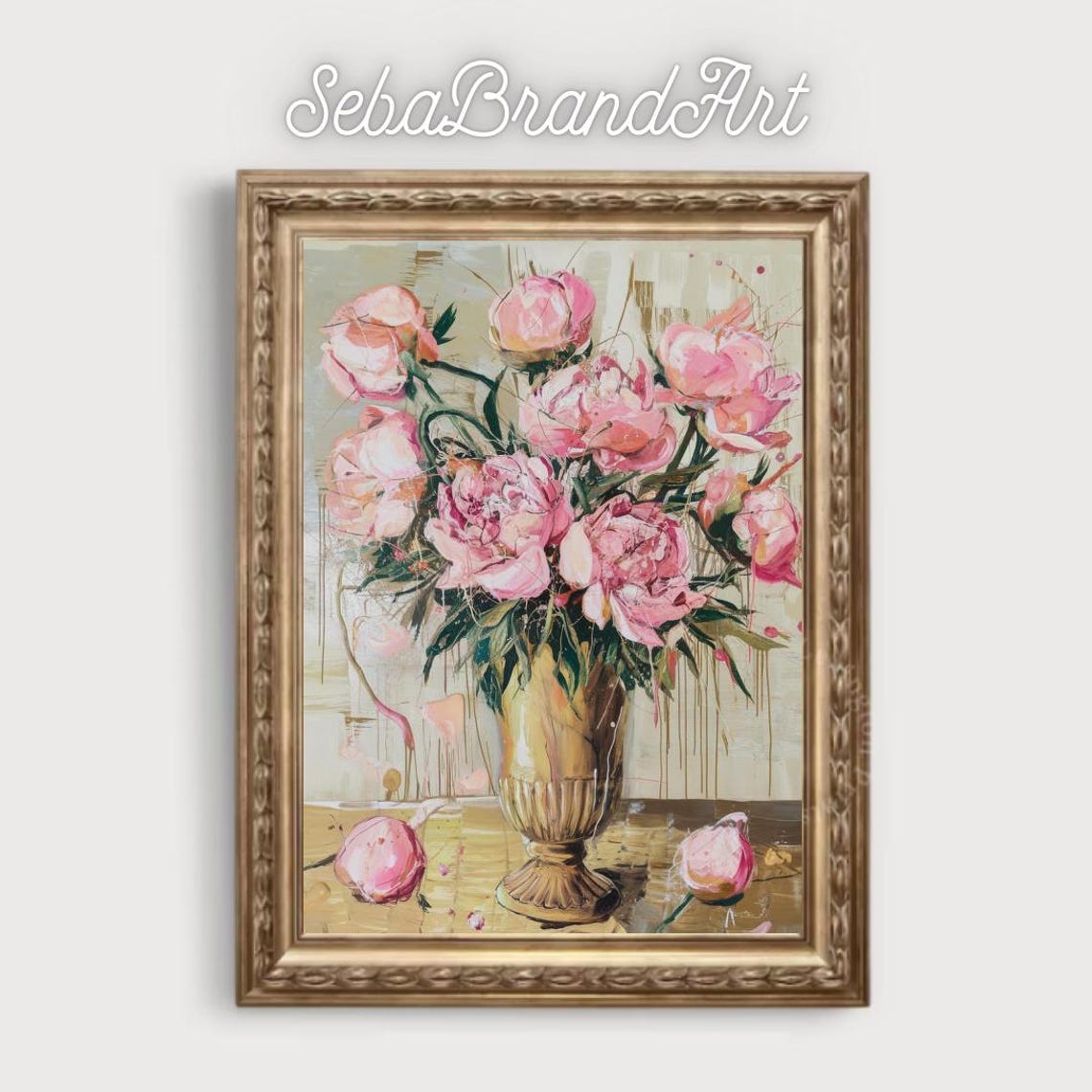 Jacksonpollock Style The Blossom Of Fortune Abstract Expressionist Interpretation Of Peonies Bold Brushstrokes And Dynamic Composition - Image 2