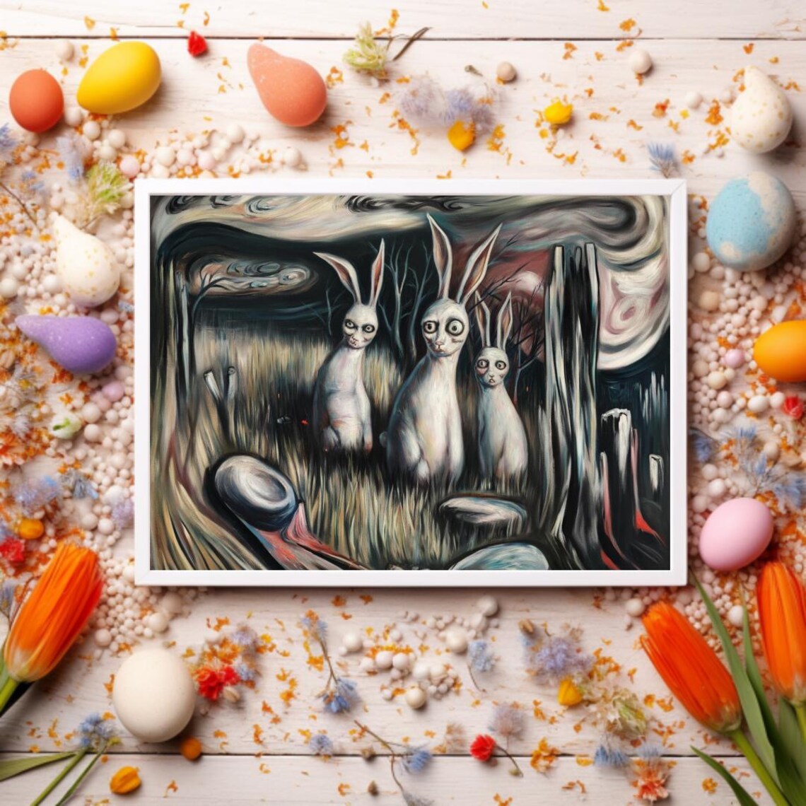 The Haunting Silence, Expressionist Surreal Rabbits - Image 3