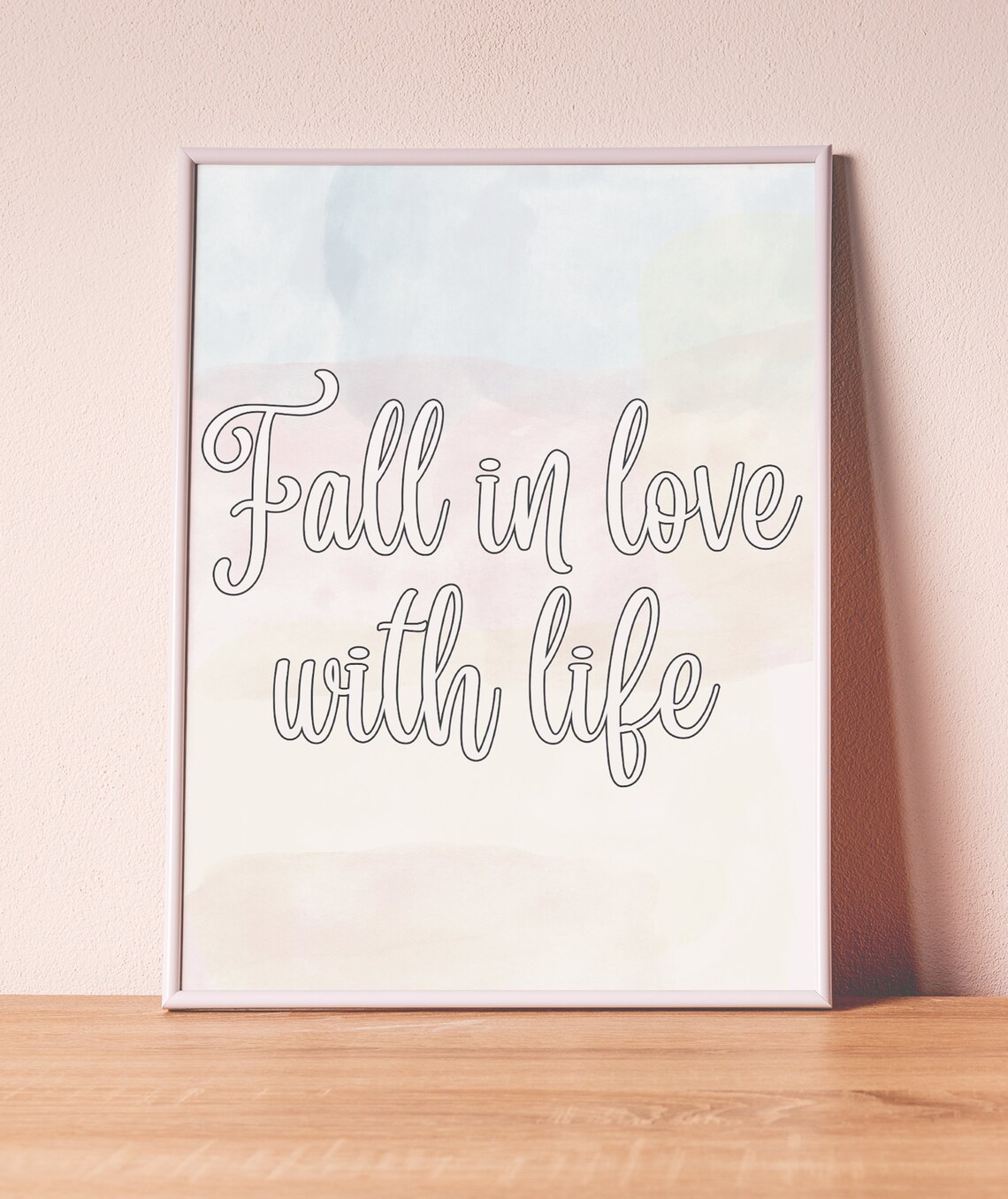 Fall In Love With Life Quote Art Wall Art Inspirational Quote Home Decor Motivational Quote Poster Wall Decor Office Art Girls Room Art