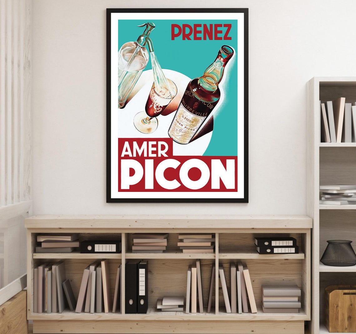 Amer Picon Prenez Vintage Aperitif Siphon Bottle Advert Poster - Image 3