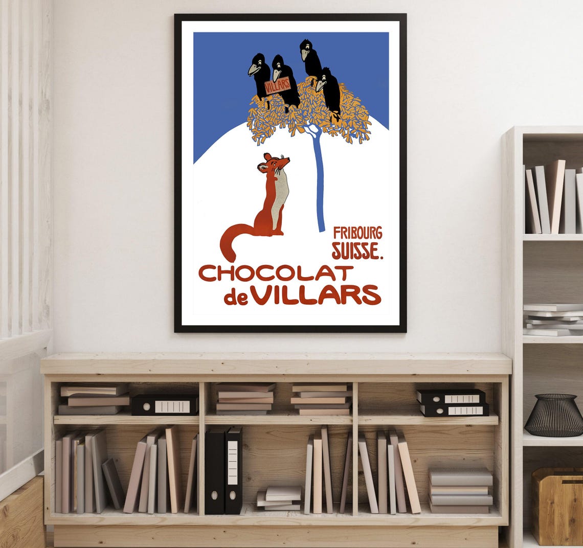 Chocolat de Villars Vintage Swiss Chocolate Advertisement Poster - Image 3
