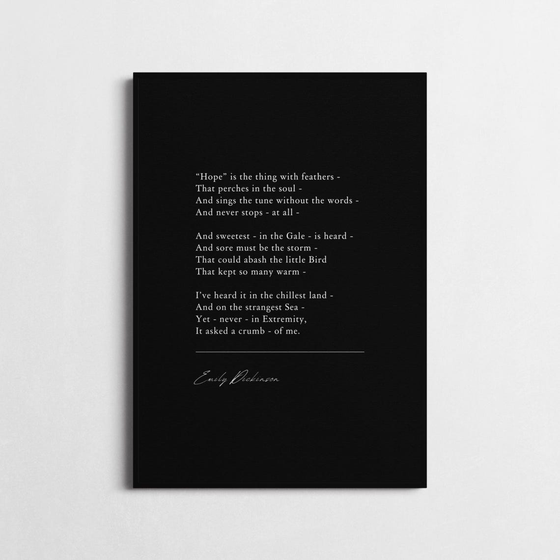 Emily Dickinson Hope Is The Thing With Feathers Botanical Quote Poster - Image 2