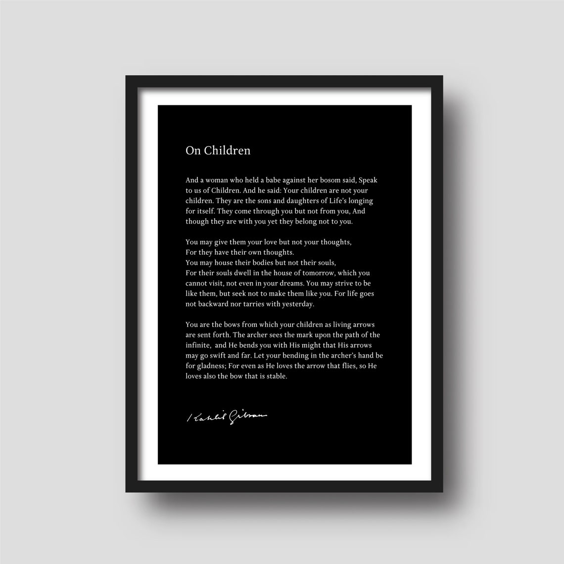 Kahlil Gibran On Children Poem Poster Parenting Wisdom Literary Gift - Image 4