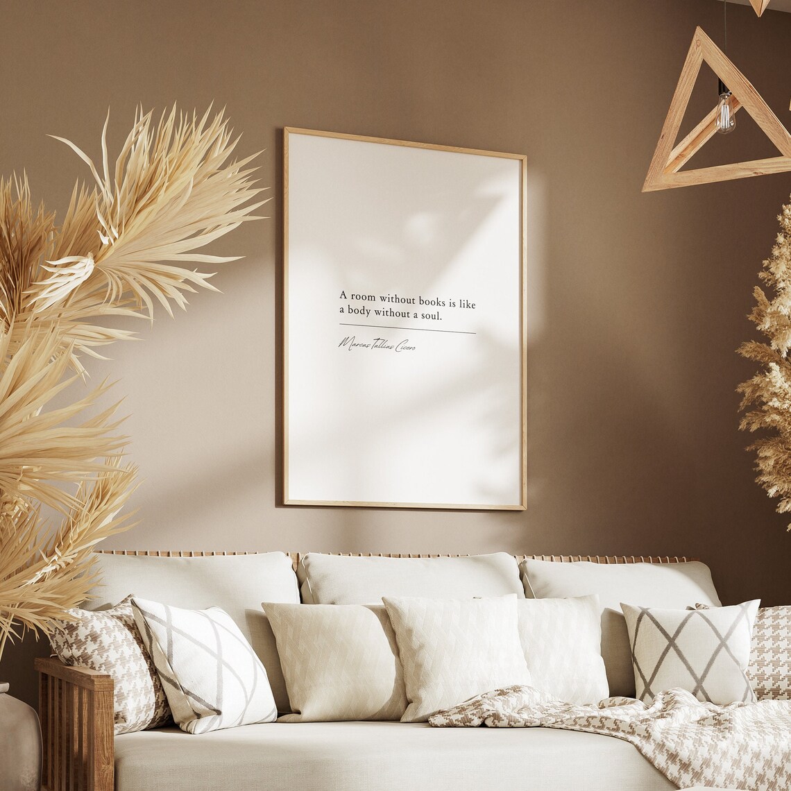 Marcus Tullius Cicero Room Without Books Minimalist Library Quote Poster - Image 5