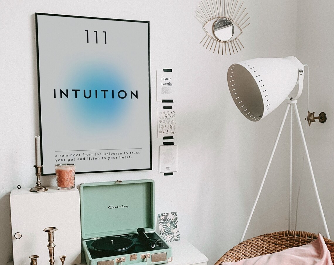 Angel Number 111 Intuition Minimalist Aura Spiritual Art Poster