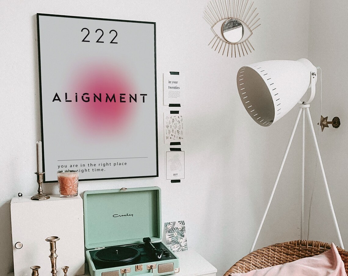 Angel Number 222 Alignment Minimalist Aura Spiritual Art Poster