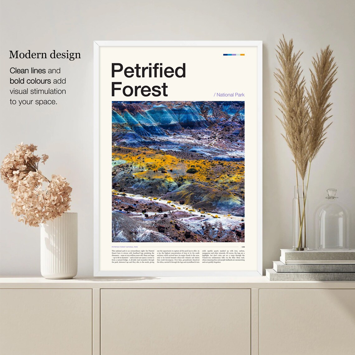 Petrified Forest National Park Painted Desert Badlands Editorial Travel Poster - Image 4