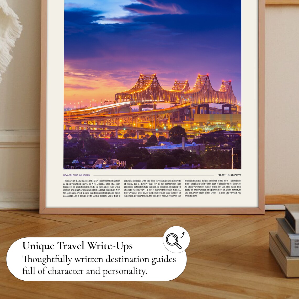 New Orleans Louisiana Bridge Dusk River City Lights Photo Poster - Image 2