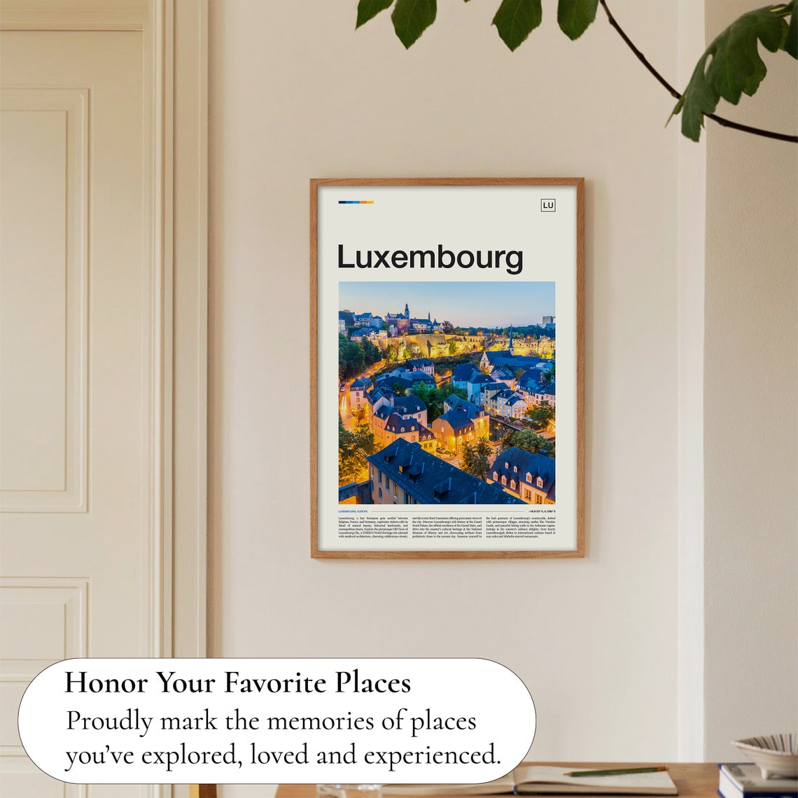 Luxembourg Art Luxembourg Souvenir Luxembourg Print Luxembourg Gift Luxembourg Poster Travel Gift Travel Poster Europe Poster - Image 5