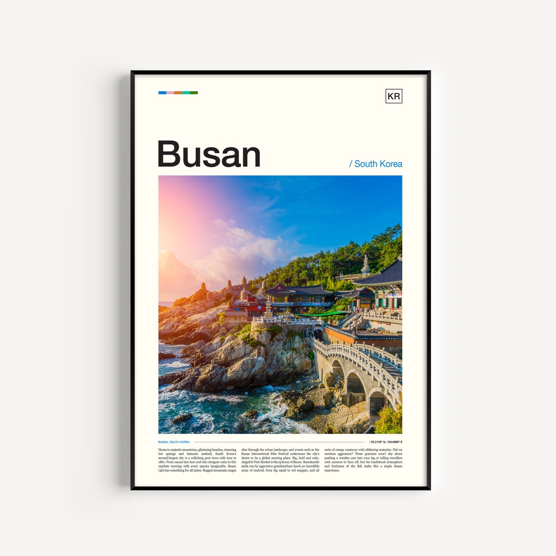 Busan Poster South Korea Poster Traveller Gift Busan Art Korea Poster Busan Photo Asia Print Travel Poster City Wall Art