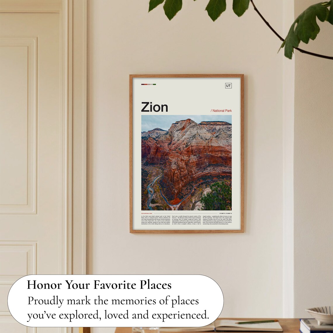 Zion National Park Travel Poster, Zion Art Print - Image 5