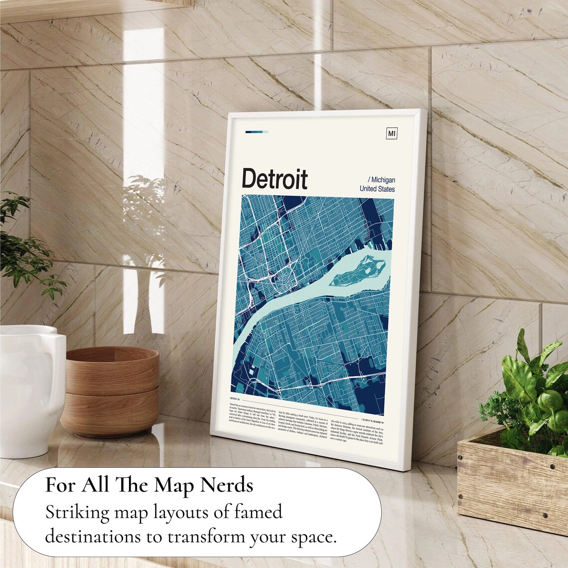 Detroit Map Print, Travel Poster for Home Walls - Image 4