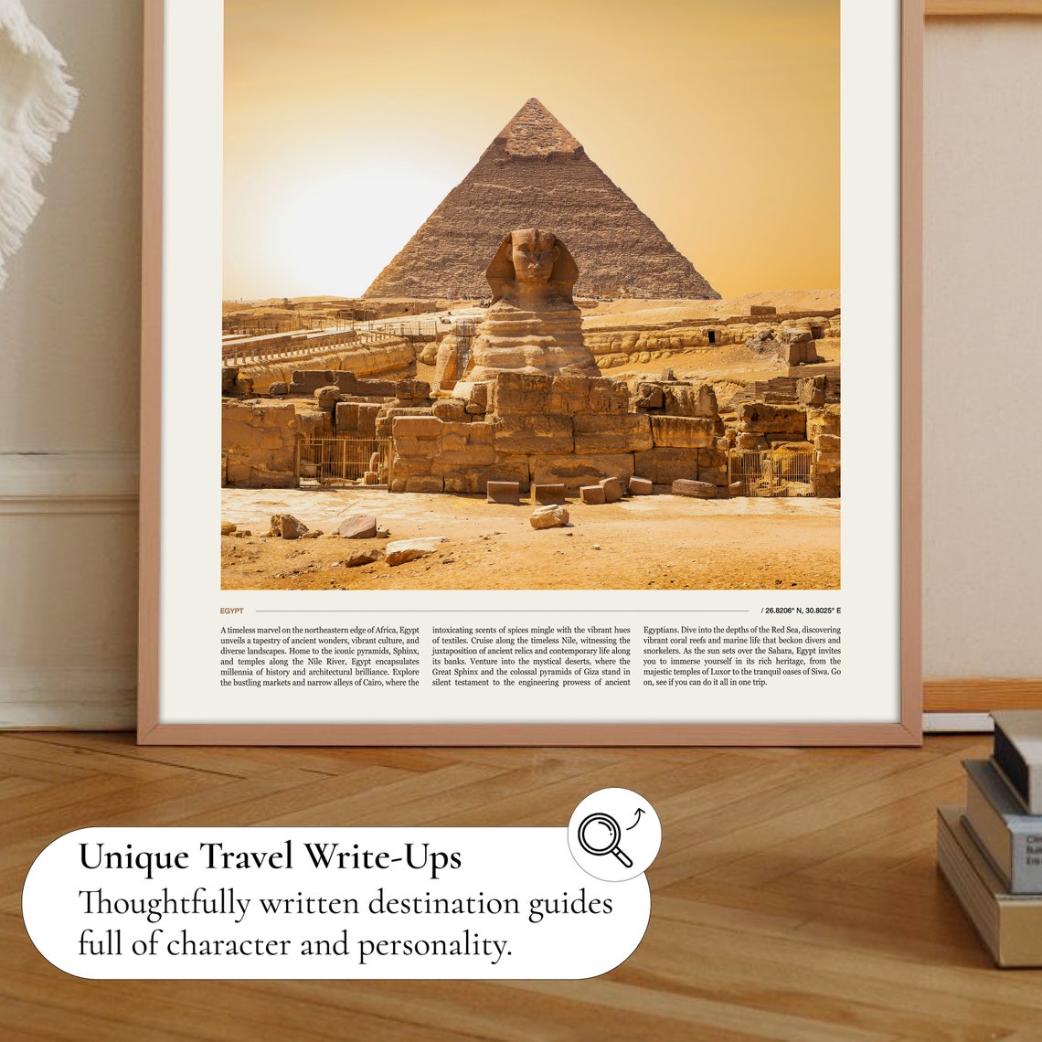 Egypt Sphinx Giza Pyramid Golden Desert Sunset Scenic Photo Poster - Image 2