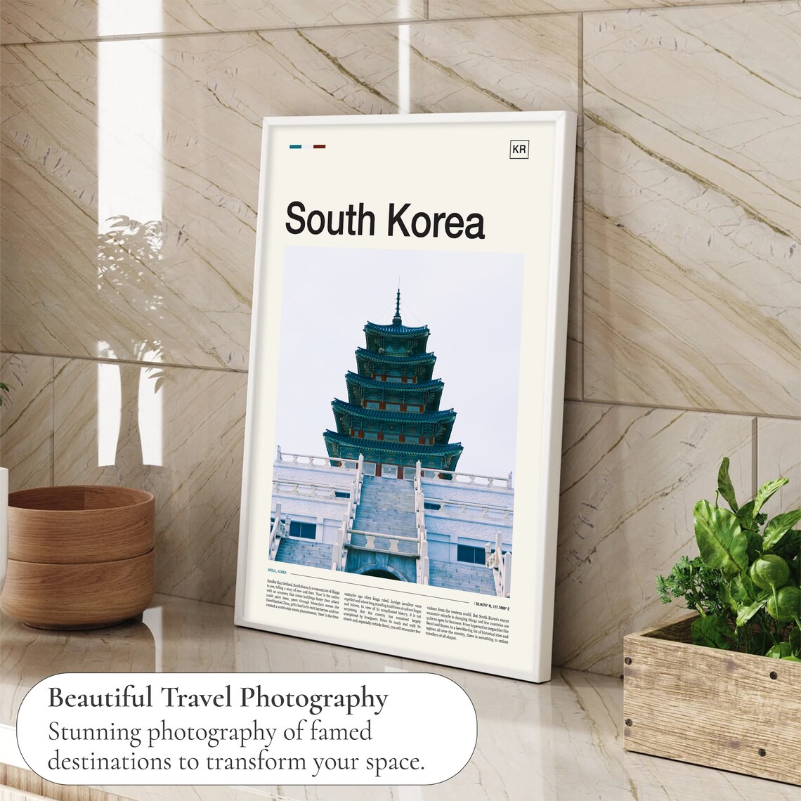 South Korea Seoul Palace Five Story Pagoda Editorial Travel Poster - Image 4