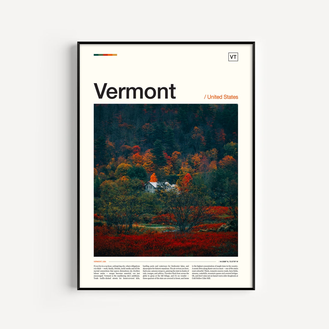 Vermont Poster Vermont Art Vermont Print Vermont Wall Art Vermont Landscape Vermont Travel Poster Vermont Photography Vermont Art Print