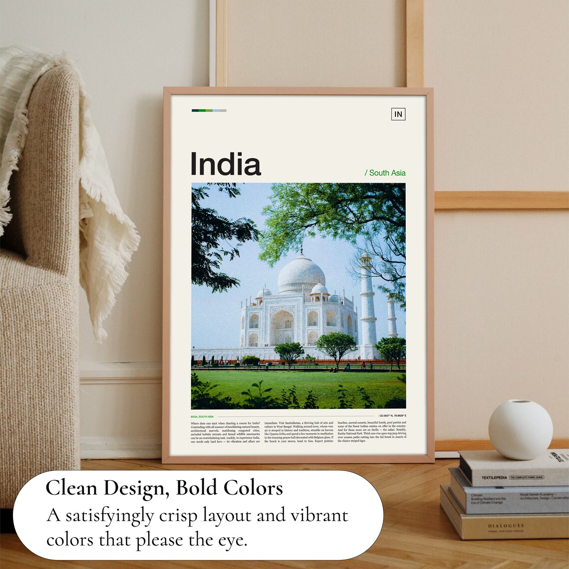 India Taj Mahal South Asia Golden Hour Photo Travel Poster Decor - Image 3