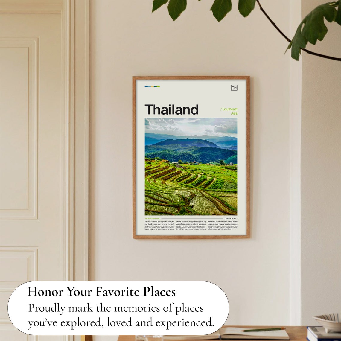 Thailand Emerald Rice Terraces Southeast Asia Landscape Poster - Image 5