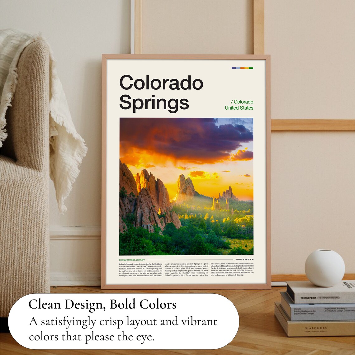 Colorado Springs Travel Poster, Colorado Landscape Art - Image 3