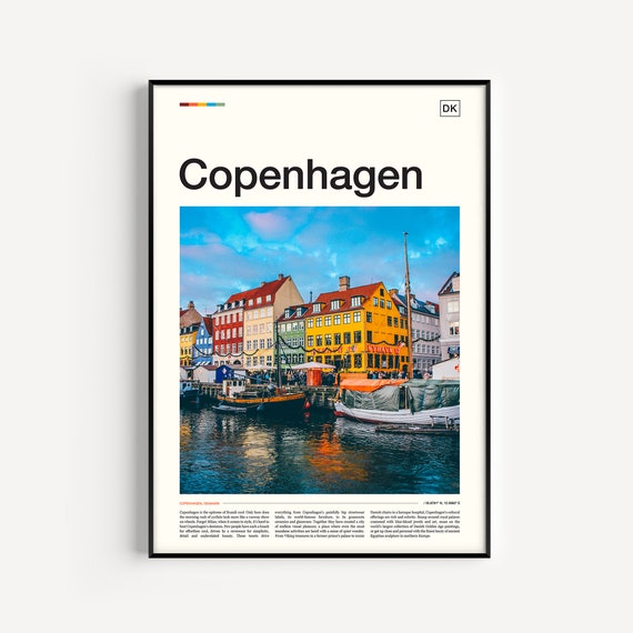 Copenhagen Travel Poster, Denmark City View