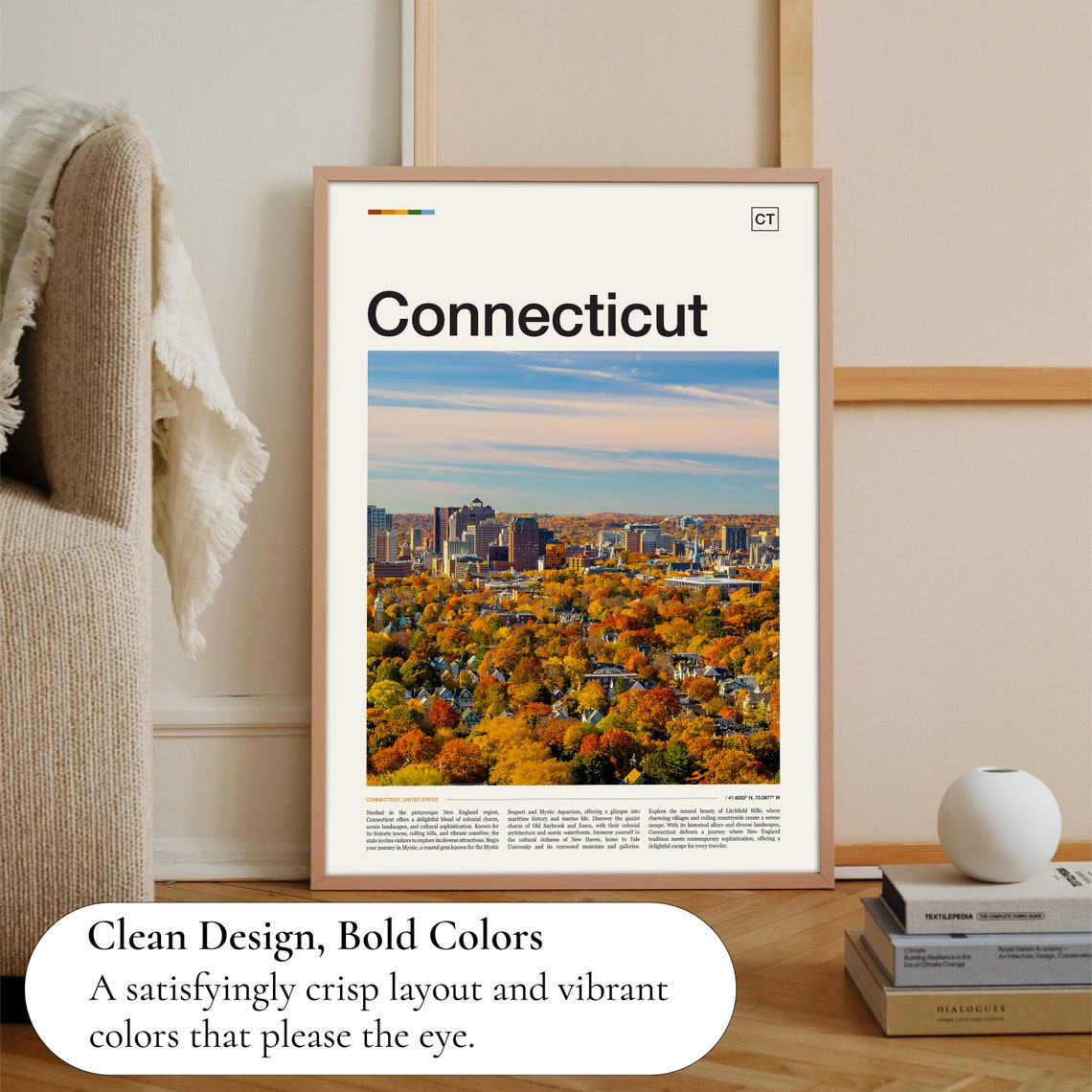 Connecticut Autumn Foliage Hartford Skyline Fall Colors Photo Poster - Image 2