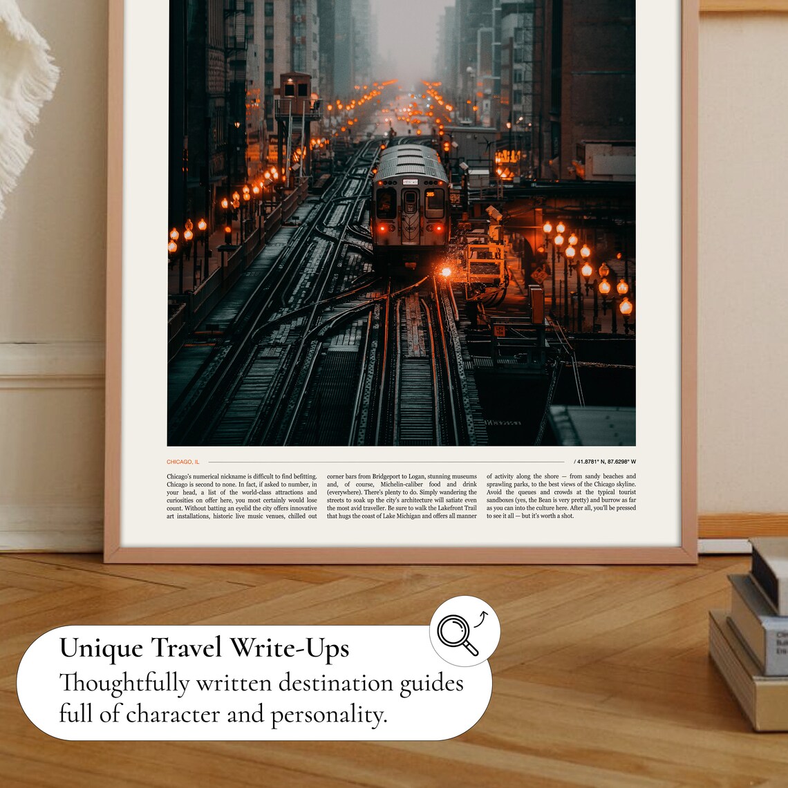 Chicago Skyline Travel Poster, City Wall Art - Image 2
