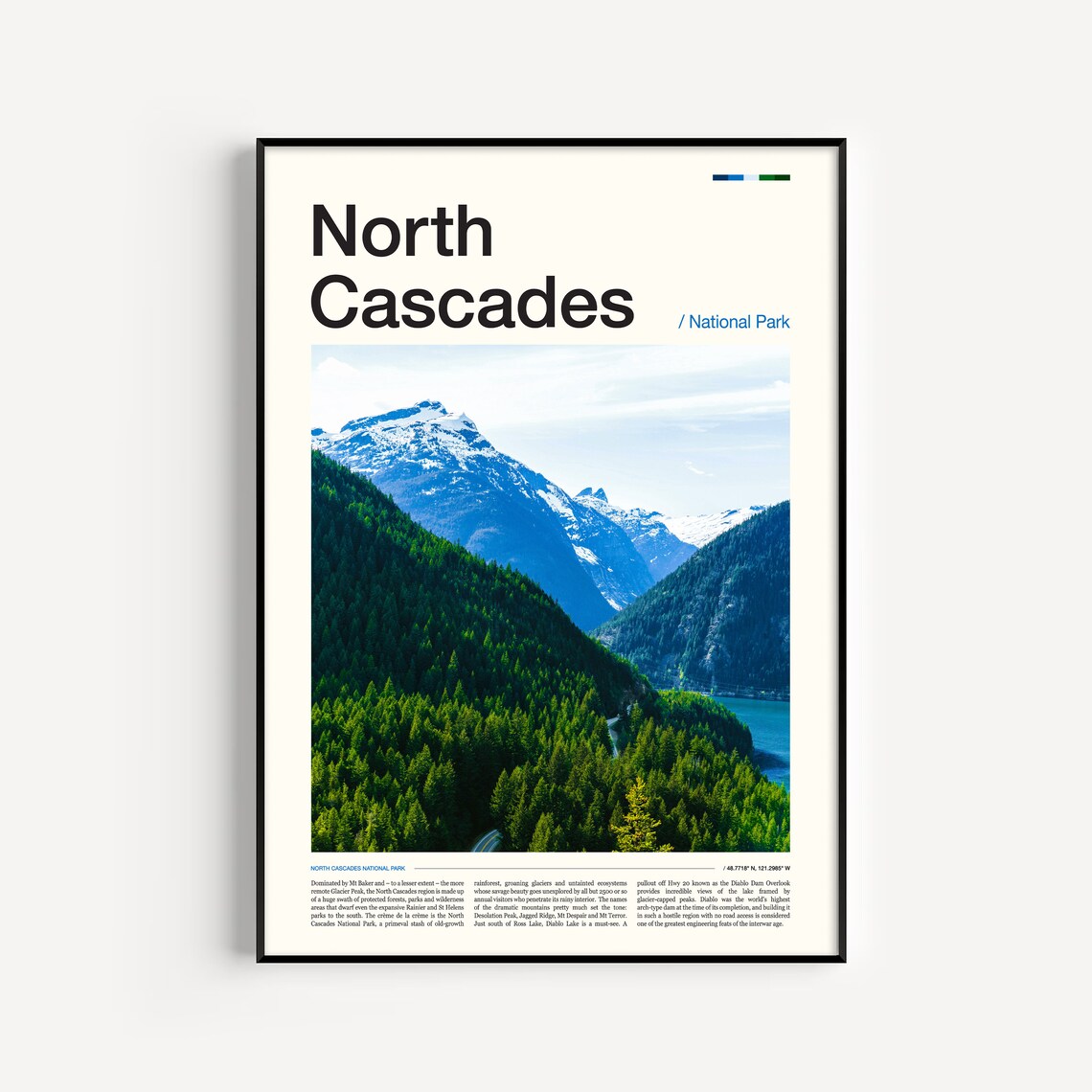 North Cascades National Park Snowy Mountain Peaks Photo Poster