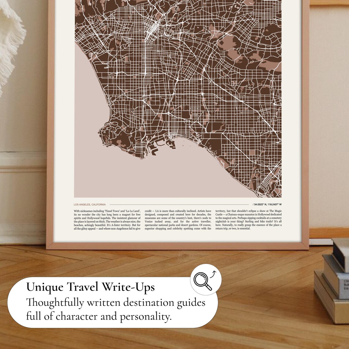 Los Angeles California United States Sepia City Street Map Poster - Image 2