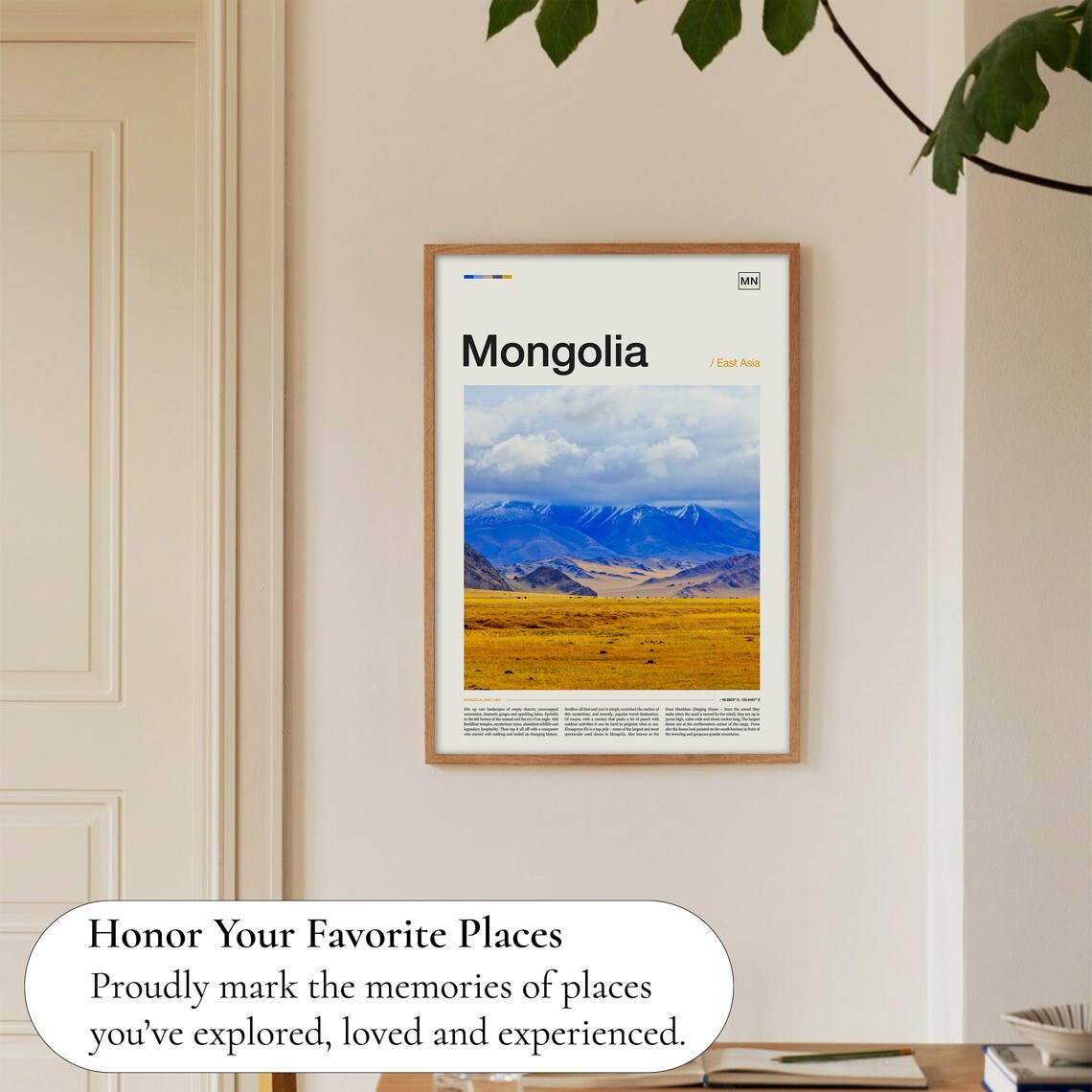 Mongolia Travel Poster, Mongolia Art Print - Image 5