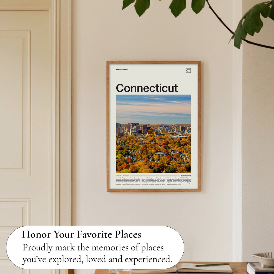 Connecticut Autumn Foliage Hartford Skyline Fall Colors Photo Poster - Image 5