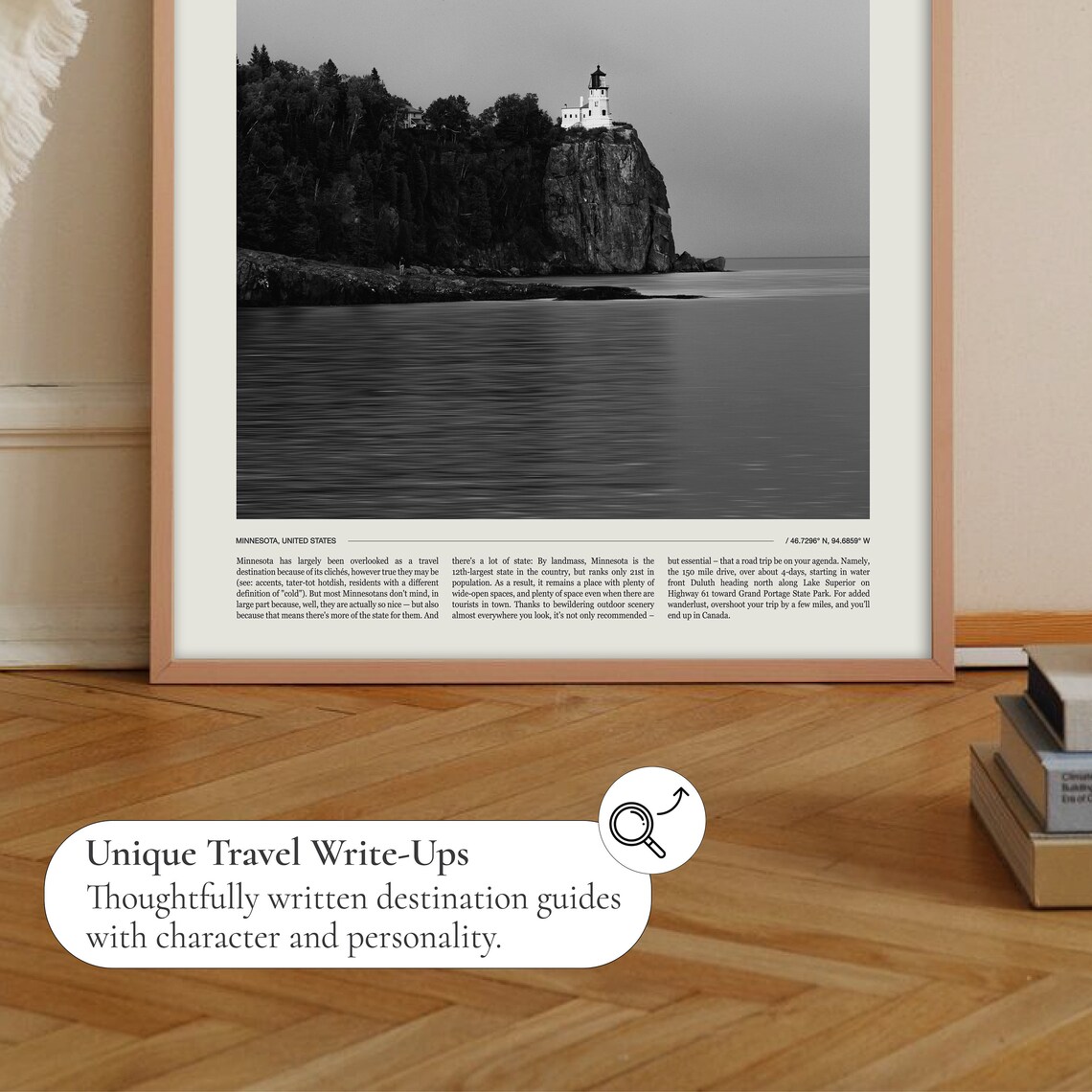 Minnesota Black And White Travel Poster, Wall Art Print - Image 2