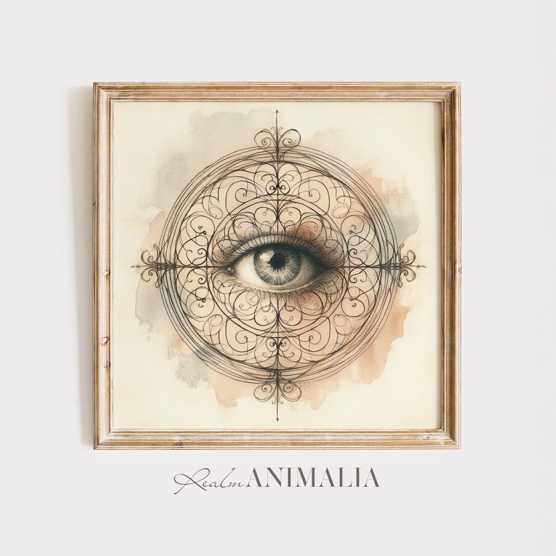 Victorian Lovers Eye In Ornate Filigree Circle Sepia Art Poster - Image 2