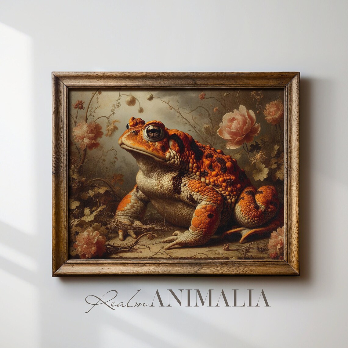Vintage Toad Print Moody Cottagecore Botanical Toad Wall Art Decor Vintage Animal Fine Art Painting Td007 - Image 4