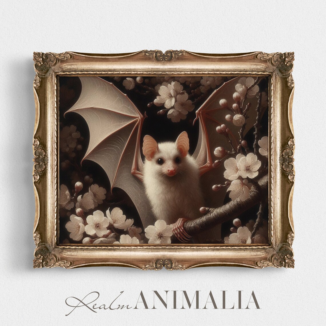 Vintage Bat Art Print, Dark Cottagecore Botanical - Image 2