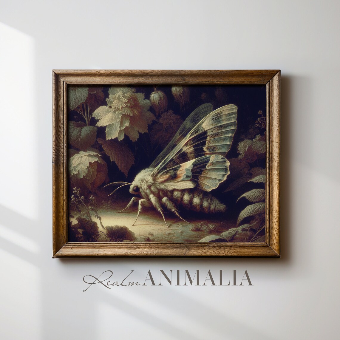 Moth Print, Moody Vintage Cottagecore Wall Art - Image 2