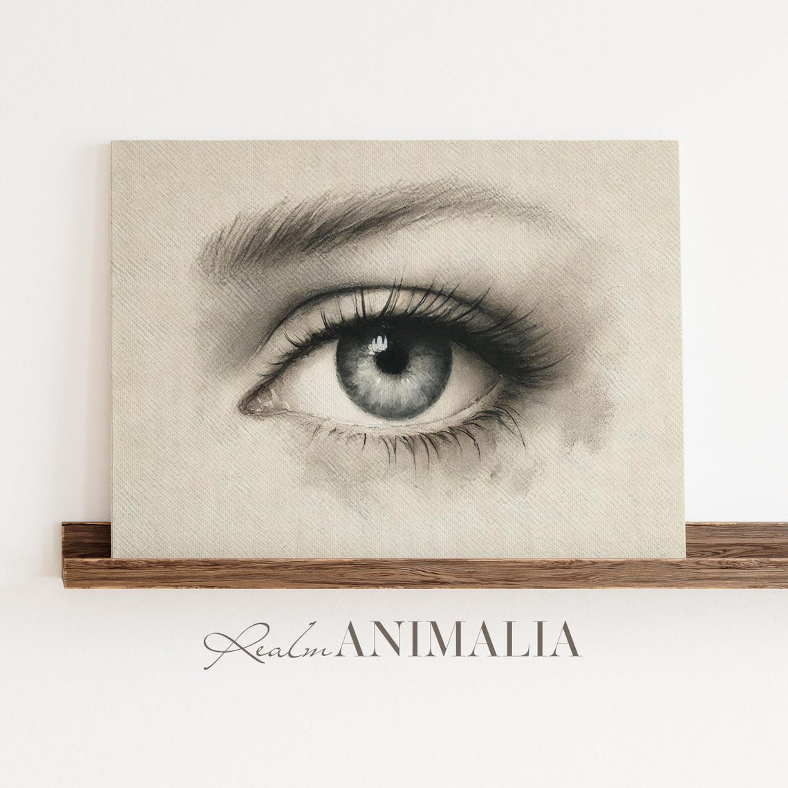 Lovers Eye Pencil Sketch Blue Grey Human Eye Moody Anatomy Art Poster - Image 3