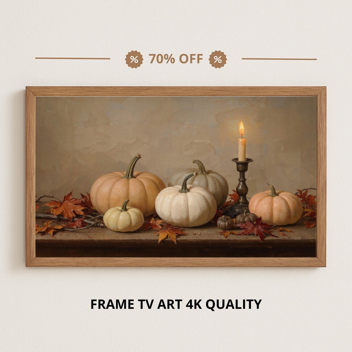 Samsung Frame Tv Art Pumpkins And Candlelight Autumn Still Life