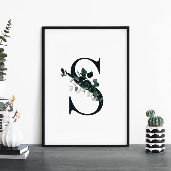 Letter S Alphabet Abstract Print Wall Art 4x6 5x7 A4 A3 A2 A1