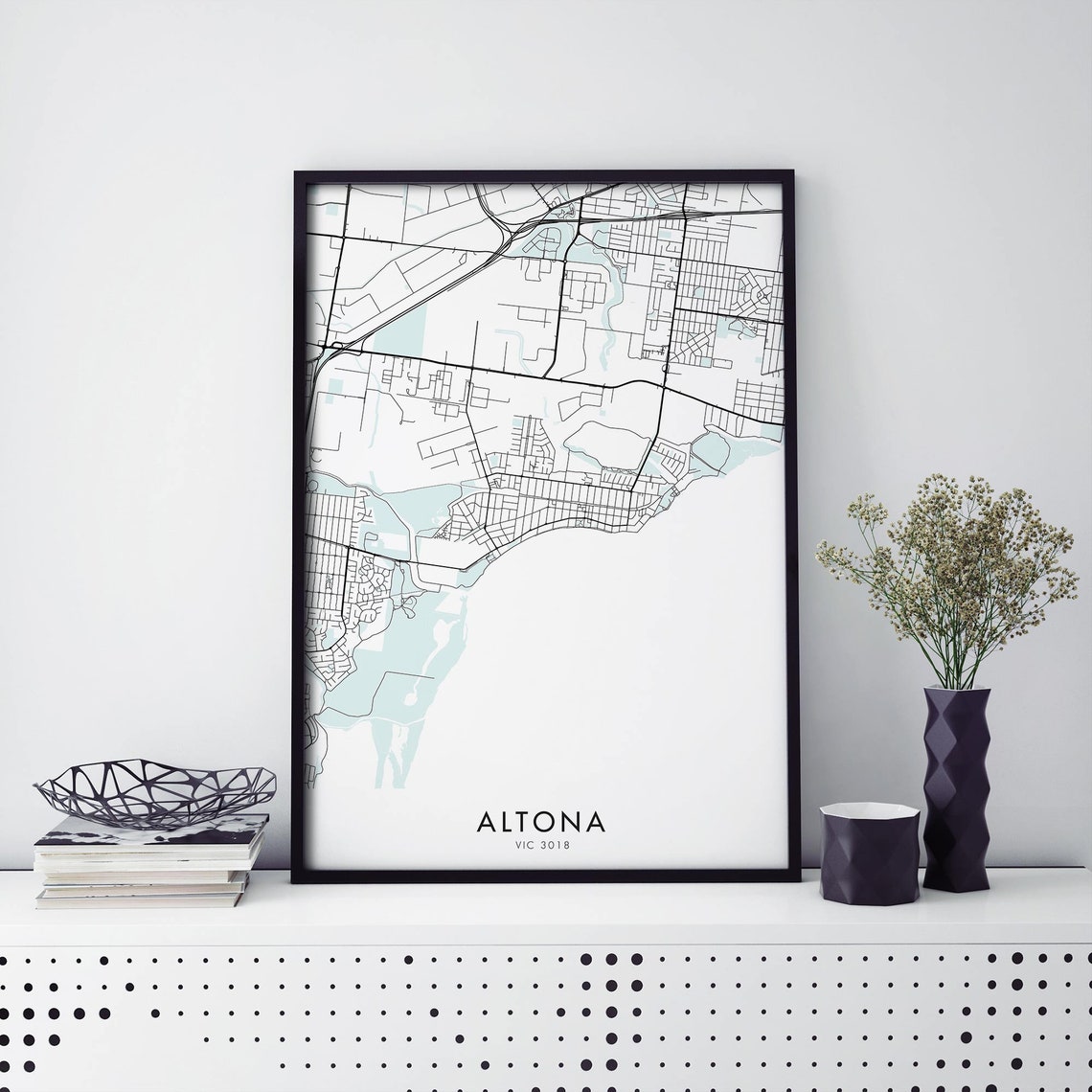 Altona Melbourne Suburb Minimalist Street Map Line Art City Poster