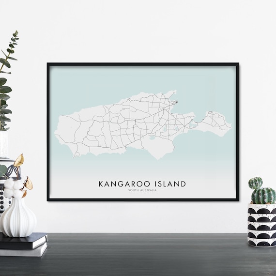 Kangaroo Island Victoria Australia Art City Map Print Wall A4 A3 A2 A1
