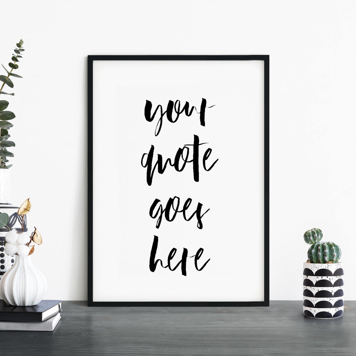 Custom Your Quote Goes Here Script Personalized Hand Lettered Wall Art