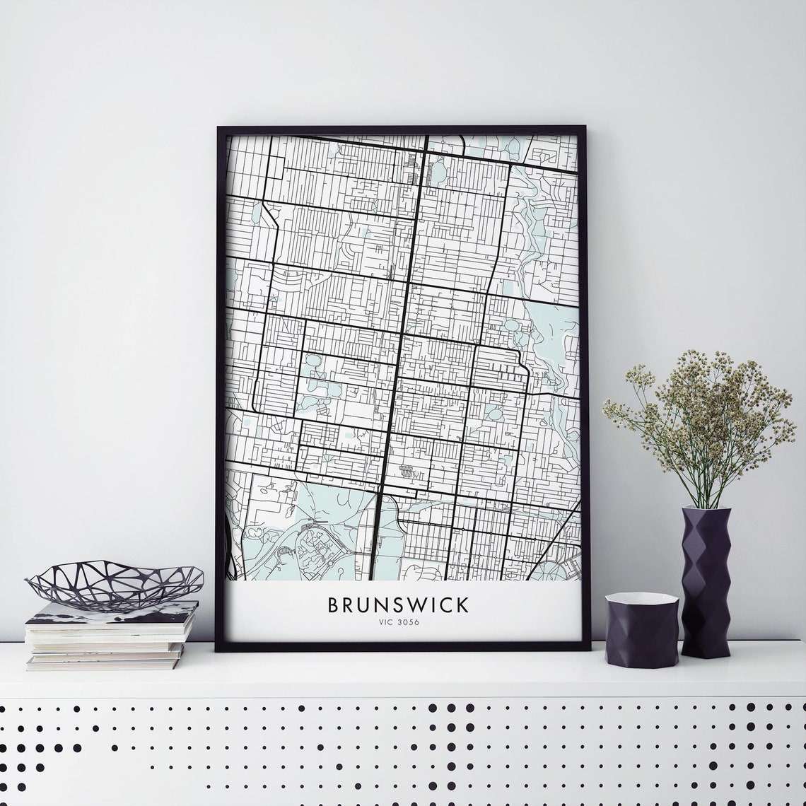 Brunswick Melbourne City Map Art Print