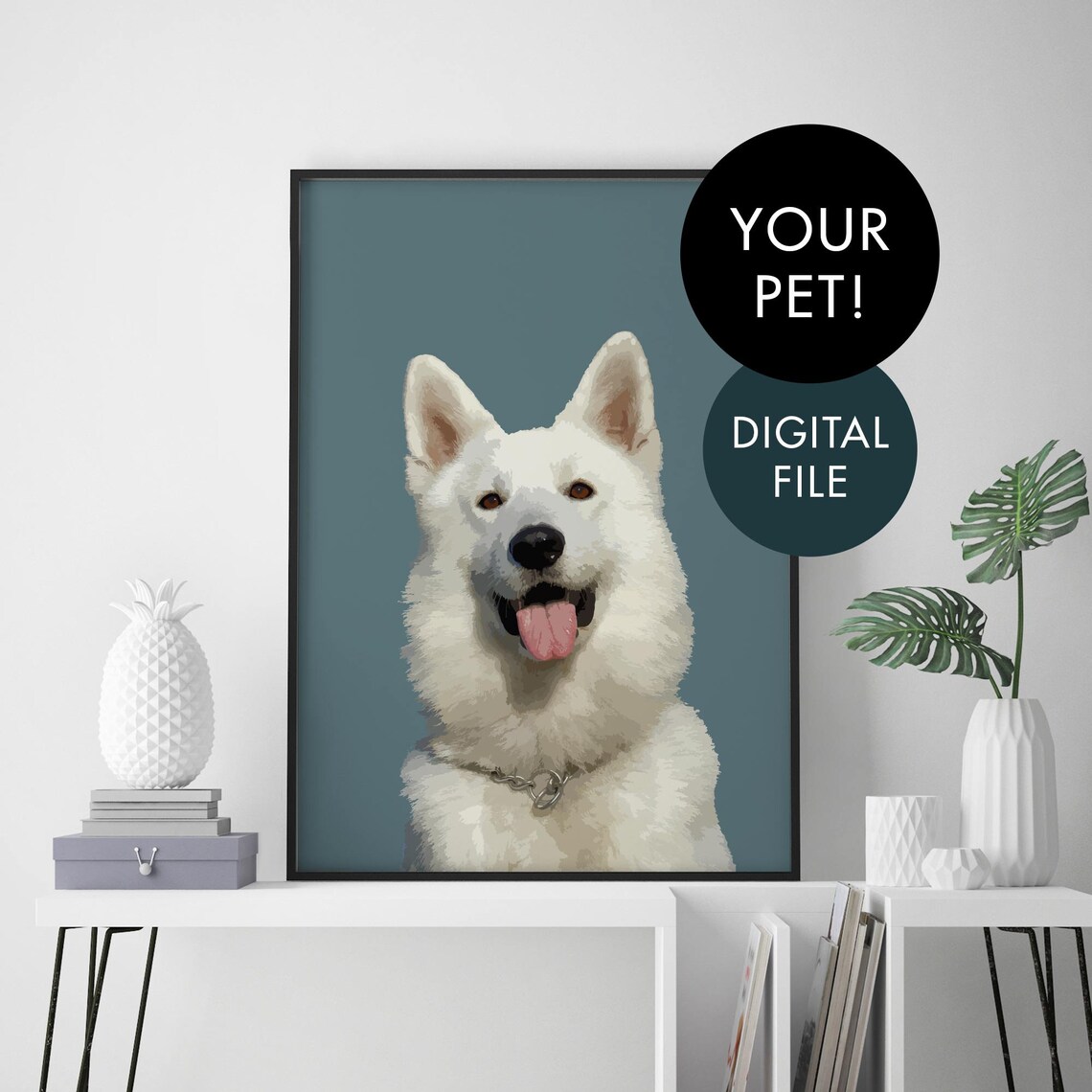 Custom Illustrated Pet Portrait Art Print