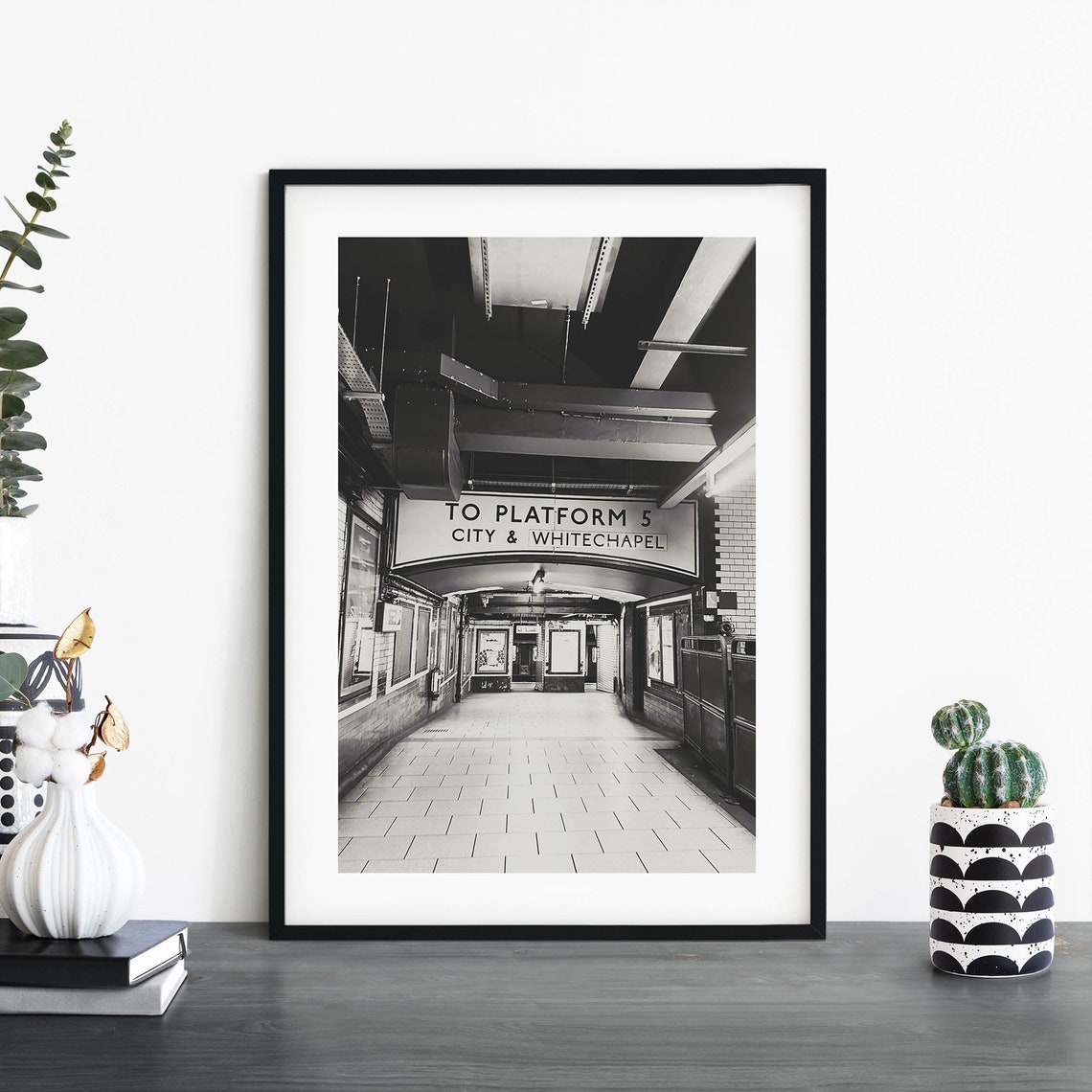London Underground To Platform 5 City Whitechapel Sign Photo Poster