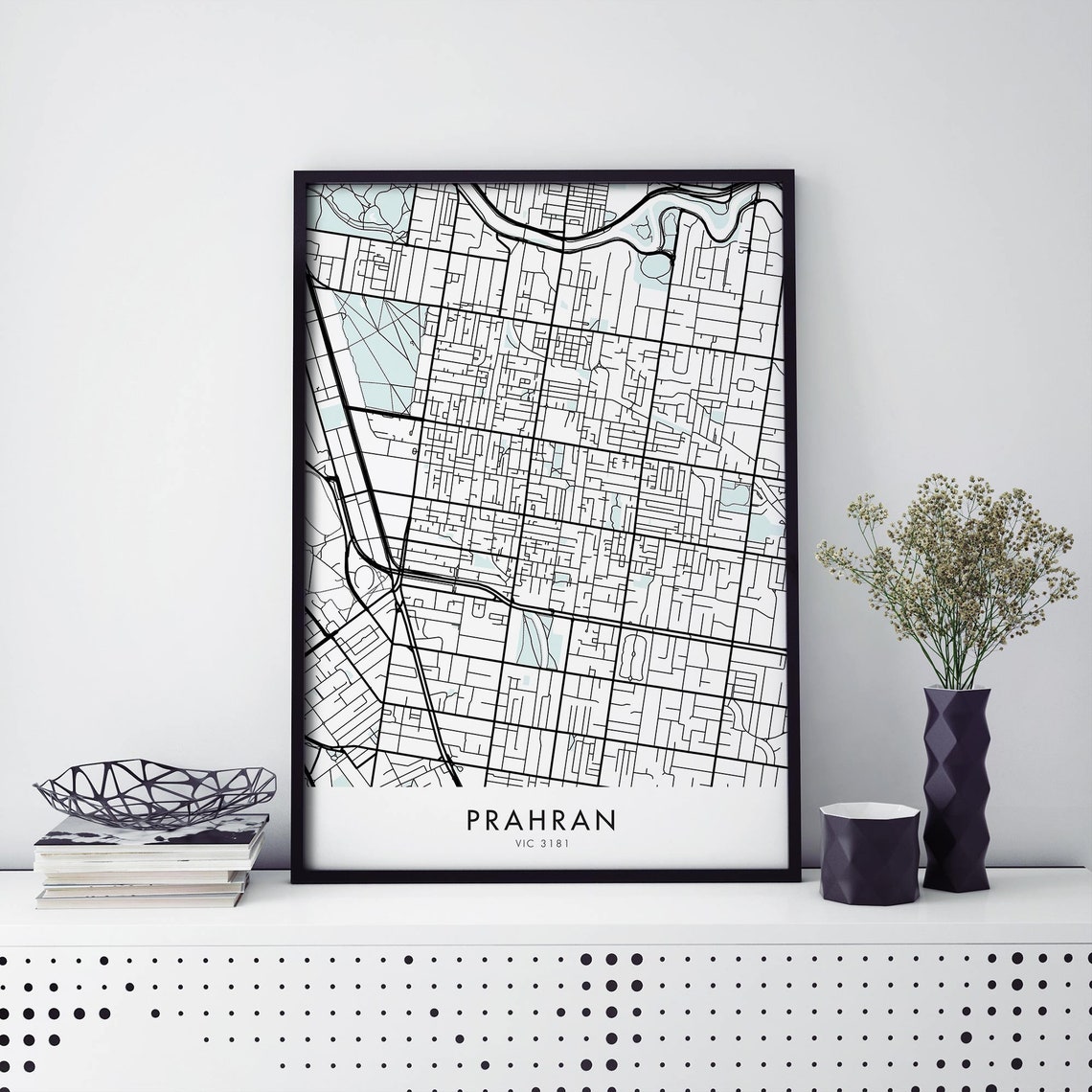 Prahran Melbourne City Map Art Print