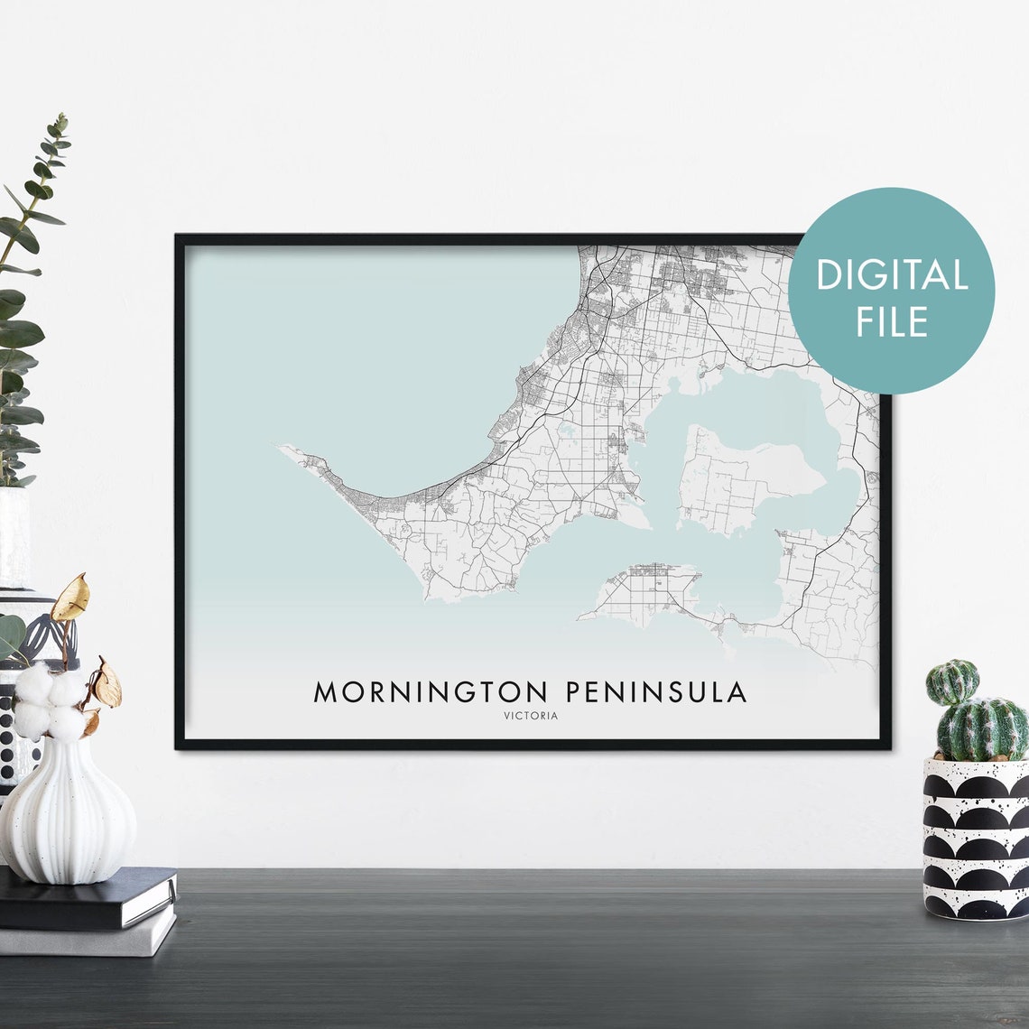 Mornington Peninsula Victoria Australia Coastal Map Art Poster