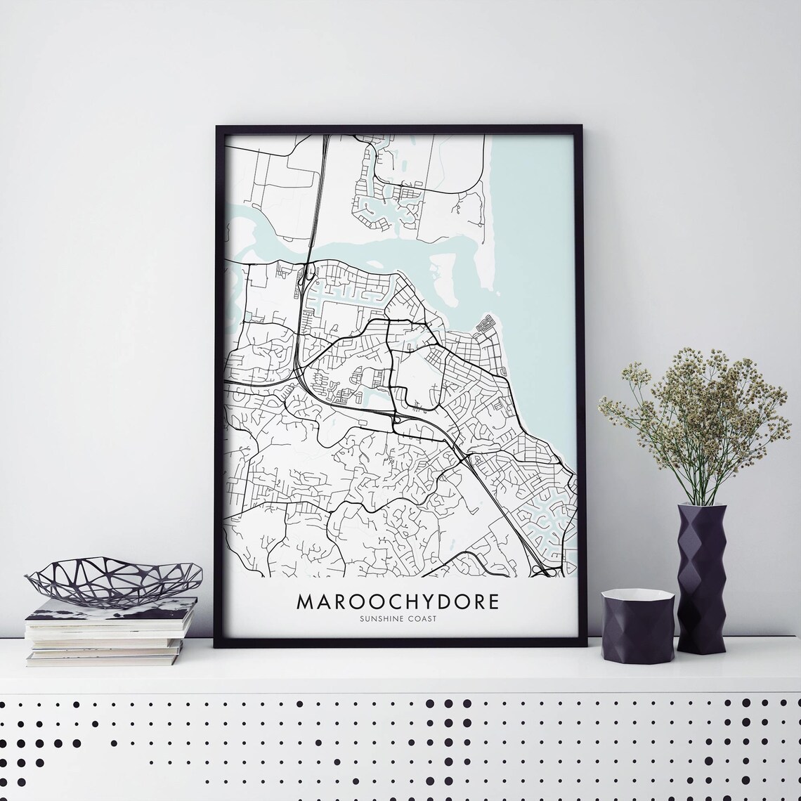 Maroochydore Sunshine Coast Australia Coastal City Map Art Poster