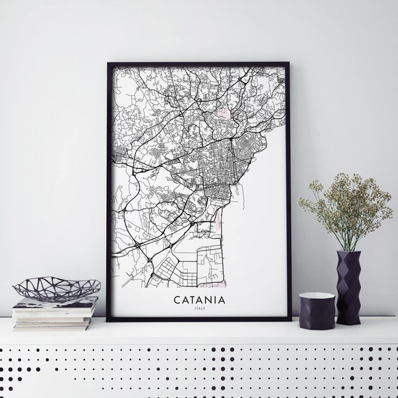 Catania Sicily Italy City Map Art Print