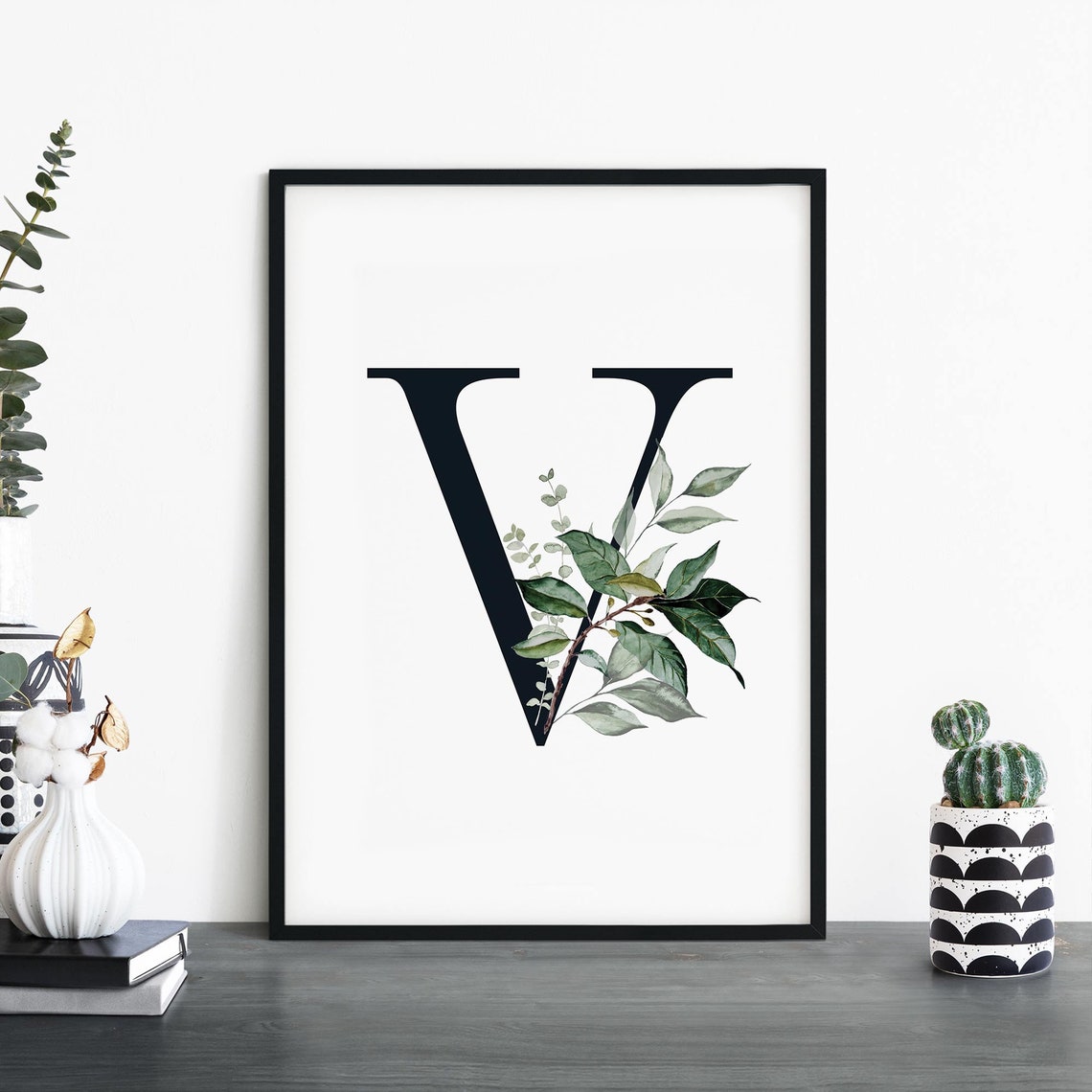Letter V Alphabet Abstract Print Wall Art 4x6 5x7 A4 A3 A2 A1