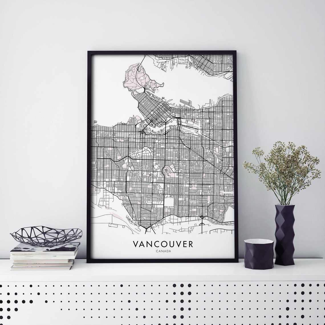 Vancouver Canada Minimalist City Street Map Modern Travel Poster