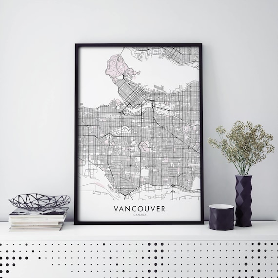 Vancouver Canada Minimalist City Street Map Modern Travel Poster